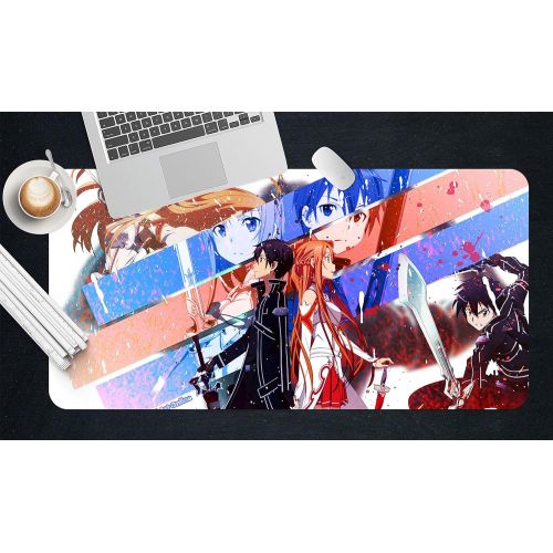  3D Sword Art Online 984 Japan Anime Game Non-Slip Office Desk Mouse Mat Game AJ WALLPAPER US Angelia (W120cmxH60cm(47x24))