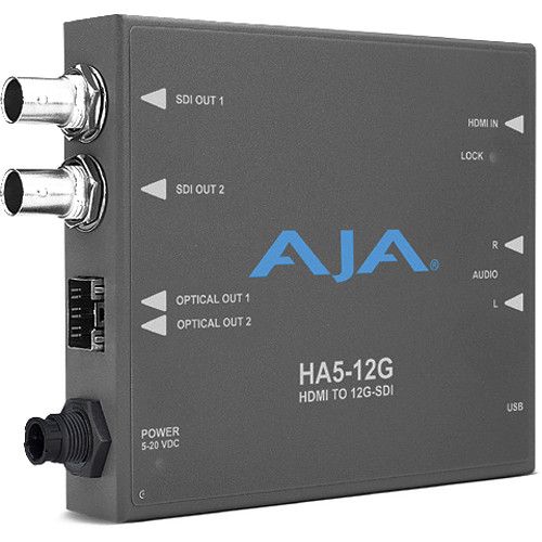  AJA HA5-12G HDMI 2.0 to 12G-SDI Mini-Converter