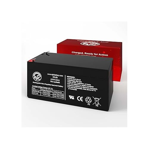  AJC Battery Compatible with Power-Sonic 12V 3.2Ah 12V 3.2Ah Sealed Lead Acid Battery