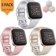 [아마존베스트]AK Bands Compatible with Fitbit Versa Bands (3 Pack), Soft Replacement Wristband Sports Waterproof Strap for Fitbit Versa Smart Watch Women Men