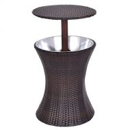 야외파티 아이스쿨러, 아이스쿨러 테이블 겸용 - AK Energy Adjustable Outdoor Patio Deck Rattan Ice Cooler Drink Beverage Bucket Bar Table Free Standing