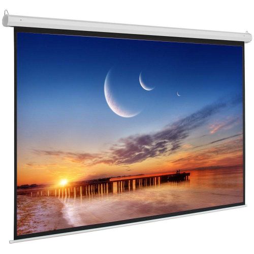  AK Energy Matte White 100 16:9 87 x 49 Viewing Area Motorized Projector Screen with Remote Meeting Room Office