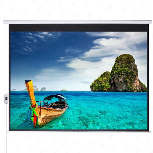  AK Energy Matte White 100 16:9 87 x 49 Viewing Area Motorized Projector Screen with Remote Meeting Room Office