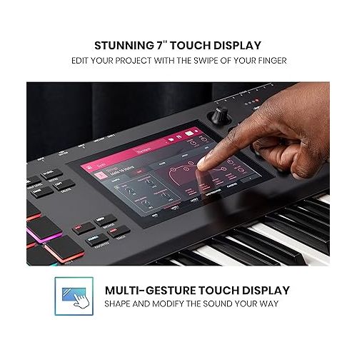  AKAI Professional MPC Key 61 - Standalone Music Production Synthesizer Keyboard with Touch Screen, 16 Drum Pads, 20+ Sound Engines, Semi Weighted Keys