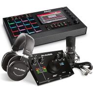 Beat Maker Bundle - Akai Professional MPC Live II Battery Powered Drum Machine with Speakers, M-Audio AIR 192|4 Audio Interface, XLR Microphone, and Headphones