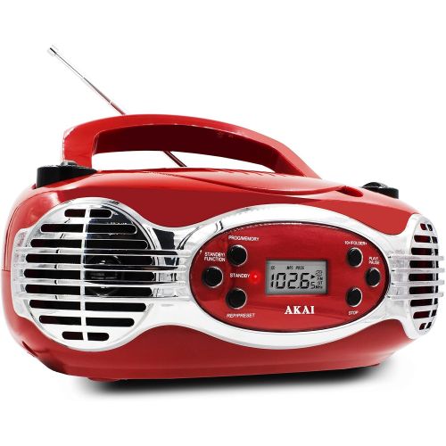  Akai CE2200R CD Boombox FM PLL Radio, Red