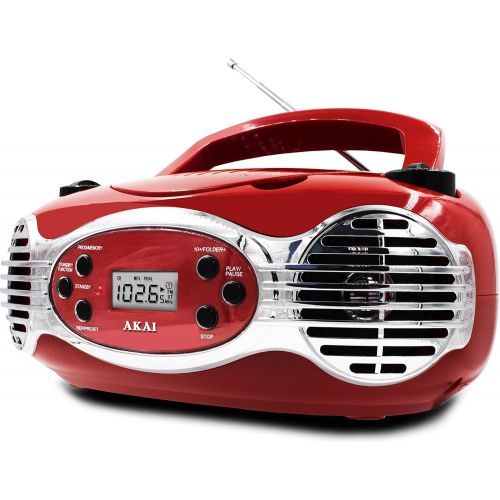  Akai CE2200R CD Boombox FM PLL Radio, Red