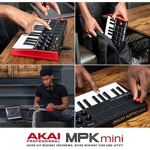  [아마존베스트]AKAI Professional MPK Mini MKIII - 25-Key USB MIDI Keyboard Controller with 8 Backlit Drum Pads, standard