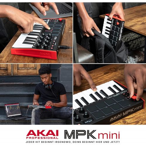  [아마존베스트]AKAI Professional MPK Mini MKIII - 25-Key USB MIDI Keyboard Controller with 8 Backlit Drum Pads, standard