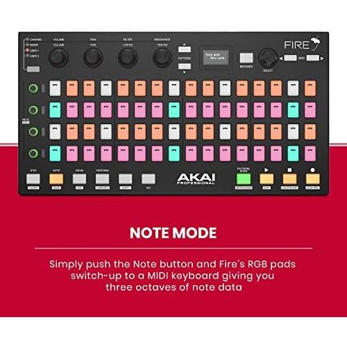  [아마존베스트]Akai Professional Fire  USB Midi Controller Keyboard with FL Studio, RGB LED, Drum Pad, Includes FL Studio Fruity Edition Software