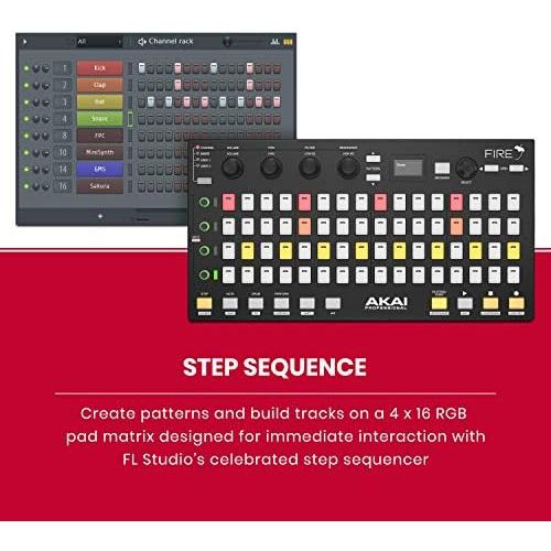 [아마존베스트]Akai Professional Fire  USB Midi Controller Keyboard with FL Studio, RGB LED, Drum Pad, Includes FL Studio Fruity Edition Software