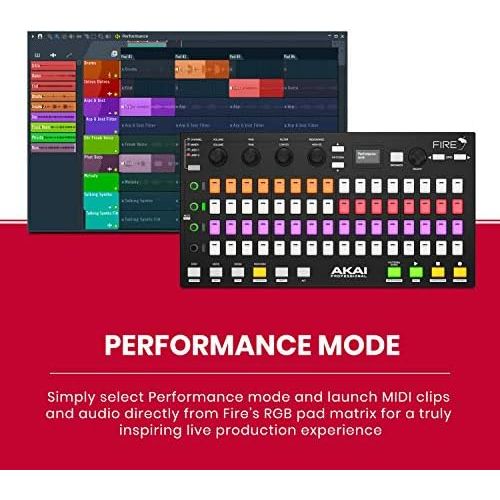  [아마존베스트]Akai Professional Fire  USB Midi Controller Keyboard with FL Studio, RGB LED, Drum Pad, Includes FL Studio Fruity Edition Software