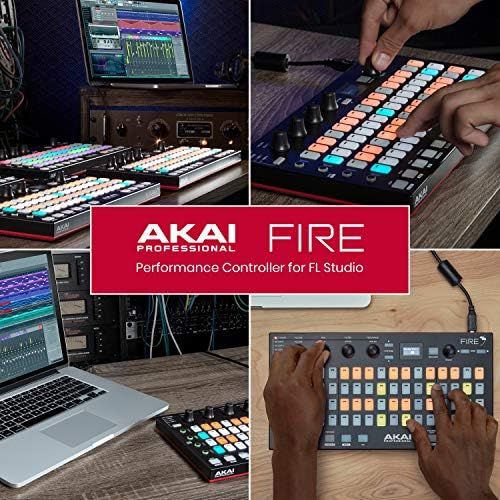  [아마존베스트]Akai Professional Fire  USB Midi Controller Keyboard with FL Studio, RGB LED, Drum Pad, Includes FL Studio Fruity Edition Software