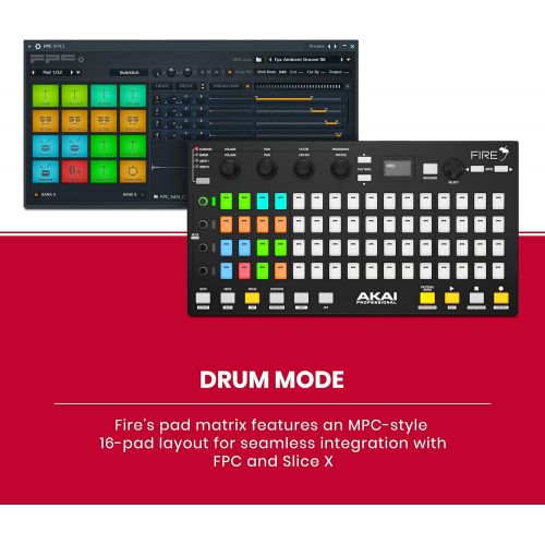  [아마존베스트]Akai Professional Fire  USB Midi Controller Keyboard with FL Studio, RGB LED, Drum Pad, Includes FL Studio Fruity Edition Software