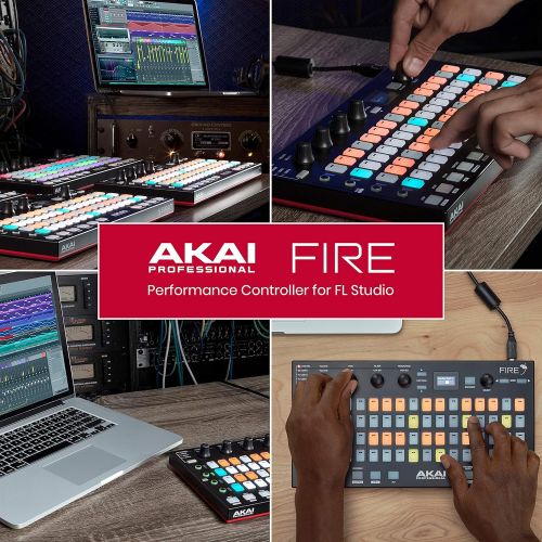  [아마존베스트]Akai Professional Fire  USB Midi Controller Keyboard with FL Studio, RGB LED, Drum Pad, Includes FL Studio Fruity Edition Software