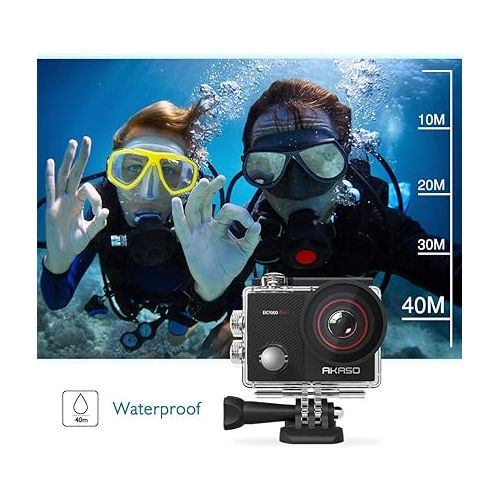  AKASO EK7000 Pro 4K Action Camera with Touch Screen EIS 131ft Waterproof Camera Remote Control Underwater Camera with Helmet Accessories Kit