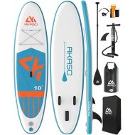 AKASO Inflatable Stand-Up Paddleboard, Yoga SUP with Backpack, Non-Slip Deck, Waterproof Bag, Leash, Floating Paddle and Hand Pump