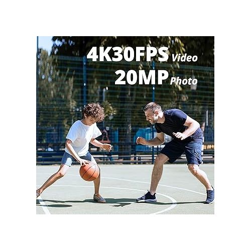  AKASO Brave 4 Pro 4K30FPS Action Camera - 131ft Underwater Camcorder Waterproof Camera with Touch Screen Advanced EIS Remote Control 5X Zoom Underwater Camera Support External Mic