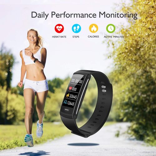  AKASO Fitness Armband mit Pulsmesser, Wasserdicht Fitness Tracker Aktivitatstracker Farbbildschirm Schrittzahler Kalorienzahler Schlafanalyser Pulsuhren Smartwatch Fitnessuhr fuer A