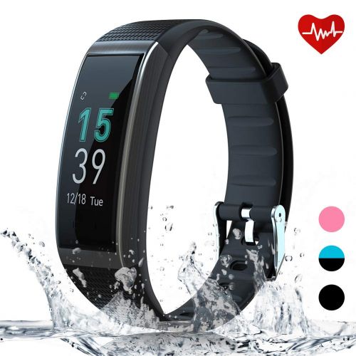  AKASO Fitness Armband mit Pulsmesser, Wasserdicht Fitness Tracker Aktivitatstracker Farbbildschirm Schrittzahler Kalorienzahler Schlafanalyser Pulsuhren Smartwatch Fitnessuhr fuer A