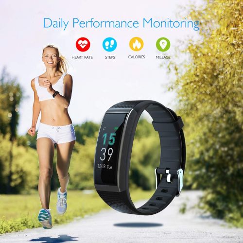  AKASO Fitness Armband mit Pulsmesser, Wasserdicht Fitness Tracker Aktivitatstracker Farbbildschirm Schrittzahler Kalorienzahler Schlafanalyser Pulsuhren Smartwatch Fitnessuhr fuer A