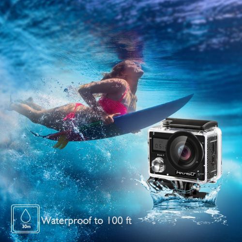  [아마존 핫딜]  [아마존핫딜]AKASO Brave 4 4K 20MP WiFi Action Camera Ultra HD with EIS 30m Underwater Waterproof Camera Remote Control 5X Zoom Underwater Camcorder with 2 Batteries and Helmet Accessories Kit