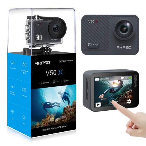  [아마존 핫딜]  [아마존핫딜]AKASO V50X Native 4K30fps WiFi Action Camera with EIS Touch Screen 4X Zoom 131 feet Waterproof Camera Remote Control Sports Camera with Helmet Accessories Kit