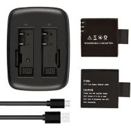 [아마존베스트]AKASO V50/ V50 Elite 2 x 1050mAh Rechargeable Action Camera Battery with USB Dual Charger