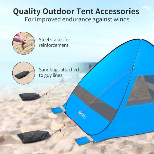  AKASO Anti UV Pop Up Beach Tent - Ventilated Automatic Tent with Windows - Portable Tent with Carry Bag - 4 Person Tent for Camping & Hiking - Easy Set Up Camping Tent - Beach Tent