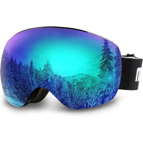  AKASO OTG Ski Goggles, Snowboard Goggles, Mag-Pro Magnetic Interchangeable Lenses, Snow Goggles for Men & Women