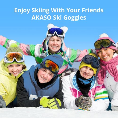  AKASO Alta Ski Goggles, Snowboard Goggles Anti-Fog, 100% UV Protection, Double - Layer Spherical Lenses