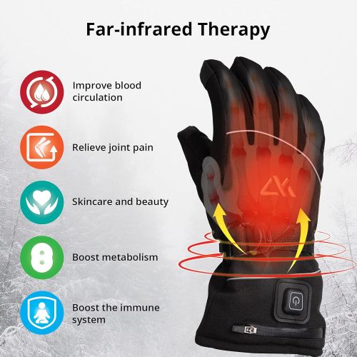  AKASO Heated Gloves for Men Women, Electric Heated Ski Gloves Best Gift