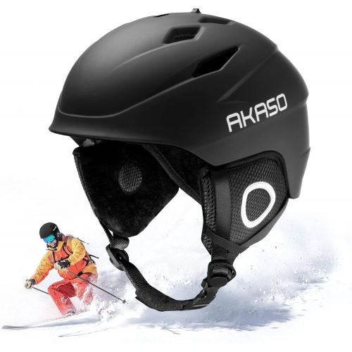  AKASO Ski Helmet for Men and Women, Snowboard Helmet, Snow Sport Helmet, Goggles Compatible, Ski Helmet for Youth