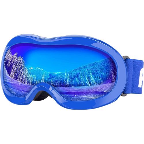  AKASO Kids Ski Goggles for Youth, Kids, Anti-Fog, 100% UV Protection, Double-Layer Spherical Lenses