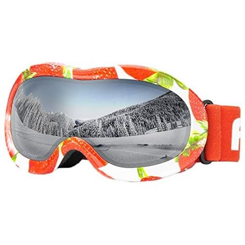  AKASO Kids Ski Goggles for Youth, Kids, Anti-Fog, 100% UV Protection, Double-Layer Spherical Lenses