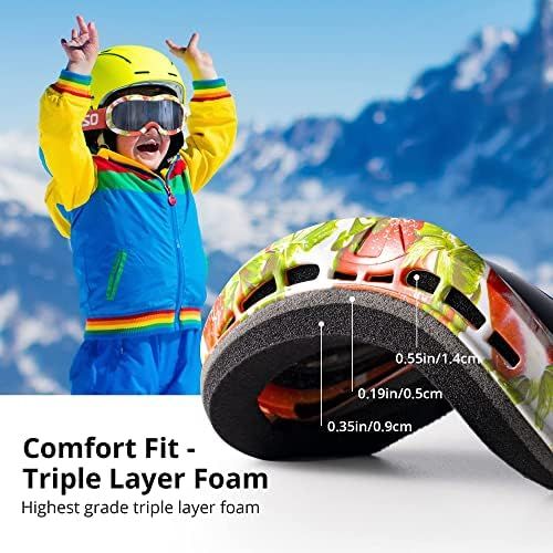  AKASO Kids Ski Goggles for Youth, Kids, Anti-Fog, 100% UV Protection, Double-Layer Spherical Lenses