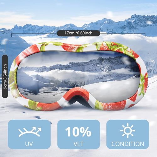  AKASO Kids Ski Goggles for Youth, Kids, Anti-Fog, 100% UV Protection, Double-Layer Spherical Lenses