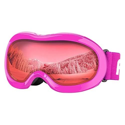  AKASO Kids Ski Goggles for Youth, Kids, Anti-Fog, 100% UV Protection, Double-Layer Spherical Lenses