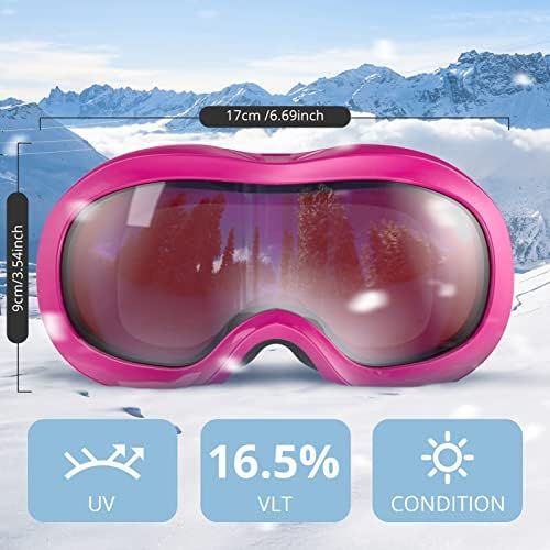  AKASO Kids Ski Goggles for Youth, Kids, Anti-Fog, 100% UV Protection, Double-Layer Spherical Lenses