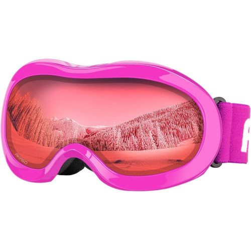  AKASO Kids Ski Goggles for Youth, Kids, Anti-Fog, 100% UV Protection, Double-Layer Spherical Lenses