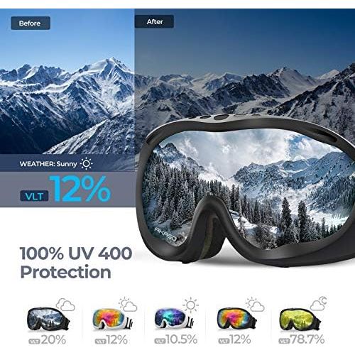  AKASO Alta Ski Goggles, Snowboard Goggles Anti-Fog, 100% UV Protection, Double - Layer Spherical Lenses