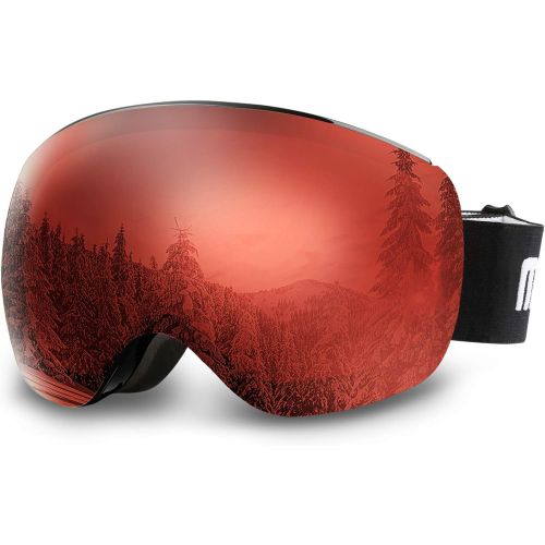  AKASO OTG Ski Goggles, Snowboard Goggles, Mag-Pro Magnetic Interchangeable Lenses, Snow Goggles for Men & Women