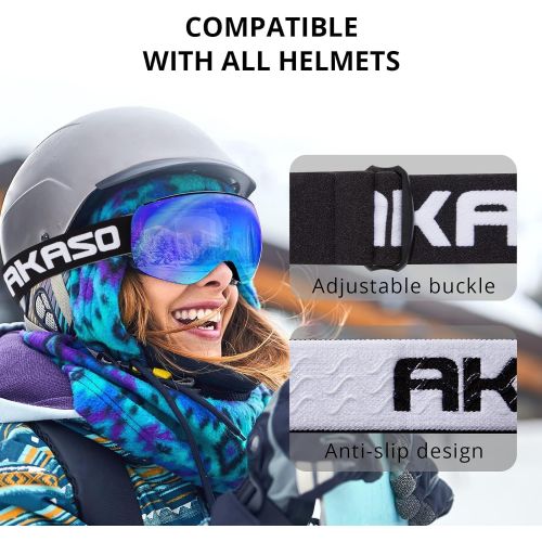  AKASO OTG Ski Goggles and Mag-Pro OTG Ski Goggles Replacement Lens bundle