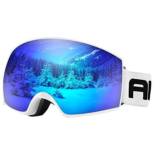  AKASO OTG Ski Goggles - 100% UV Protection Anti Fog Snowboard Goggles Helmet Compatible Snow Goggles