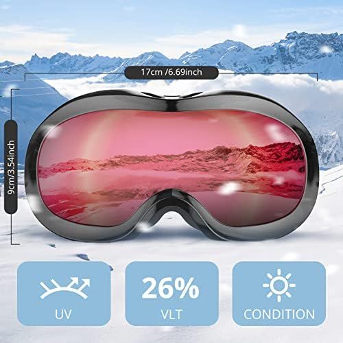  AKASO Kids Ski Goggles for Youth, Kids, Anti-Fog, 100% UV Protection, Double-Layer Spherical Lenses