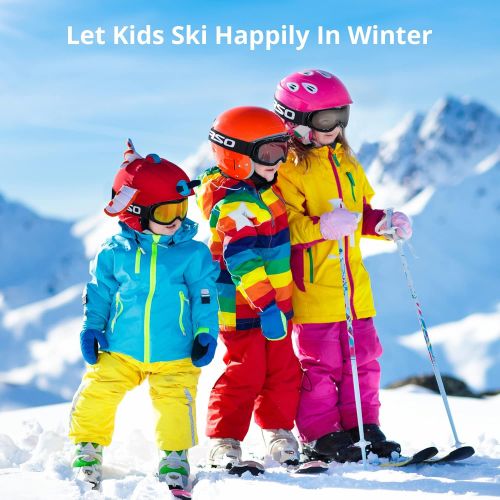  AKASO Kids Ski Goggles for Youth, Kids, Anti-Fog, 100% UV Protection, Double-Layer Spherical Lenses