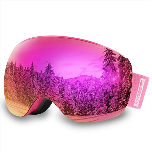  AKASO OTG Ski Goggles, Snowboard Goggles, Mag-Pro Magnetic Interchangeable Lenses, Snow Goggles for Men & Women