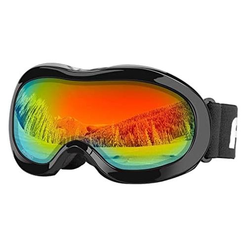  AKASO Kids Ski Goggles for Youth, Kids, Anti-Fog, 100% UV Protection, Double-Layer Spherical Lenses