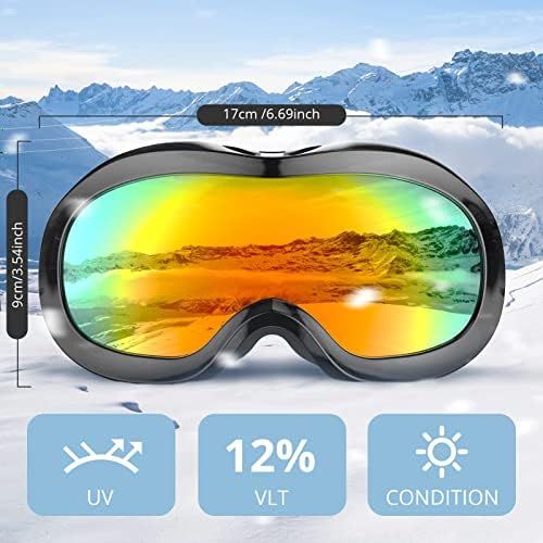  AKASO Kids Ski Goggles for Youth, Kids, Anti-Fog, 100% UV Protection, Double-Layer Spherical Lenses