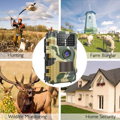  AKASO 14MP Trail Camera Night Vision 1080P Hunting Camera IP66 Waterproof Game Camera 120 Degree Wide Angle with 2.4 Inch LCD- Loop Recording